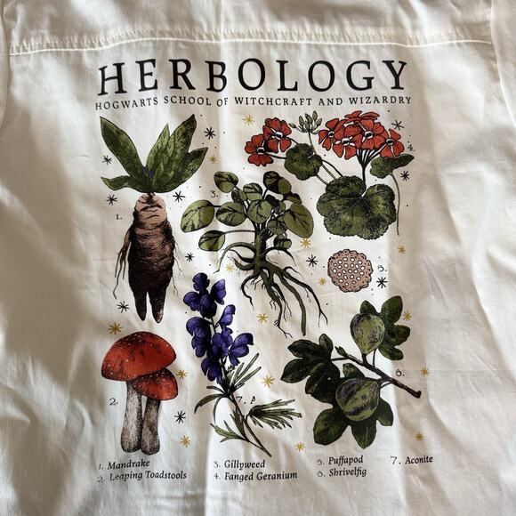 Harry Potter White Long Sleeve Button Front Shirt Girl 8 - Picture 3 of 7